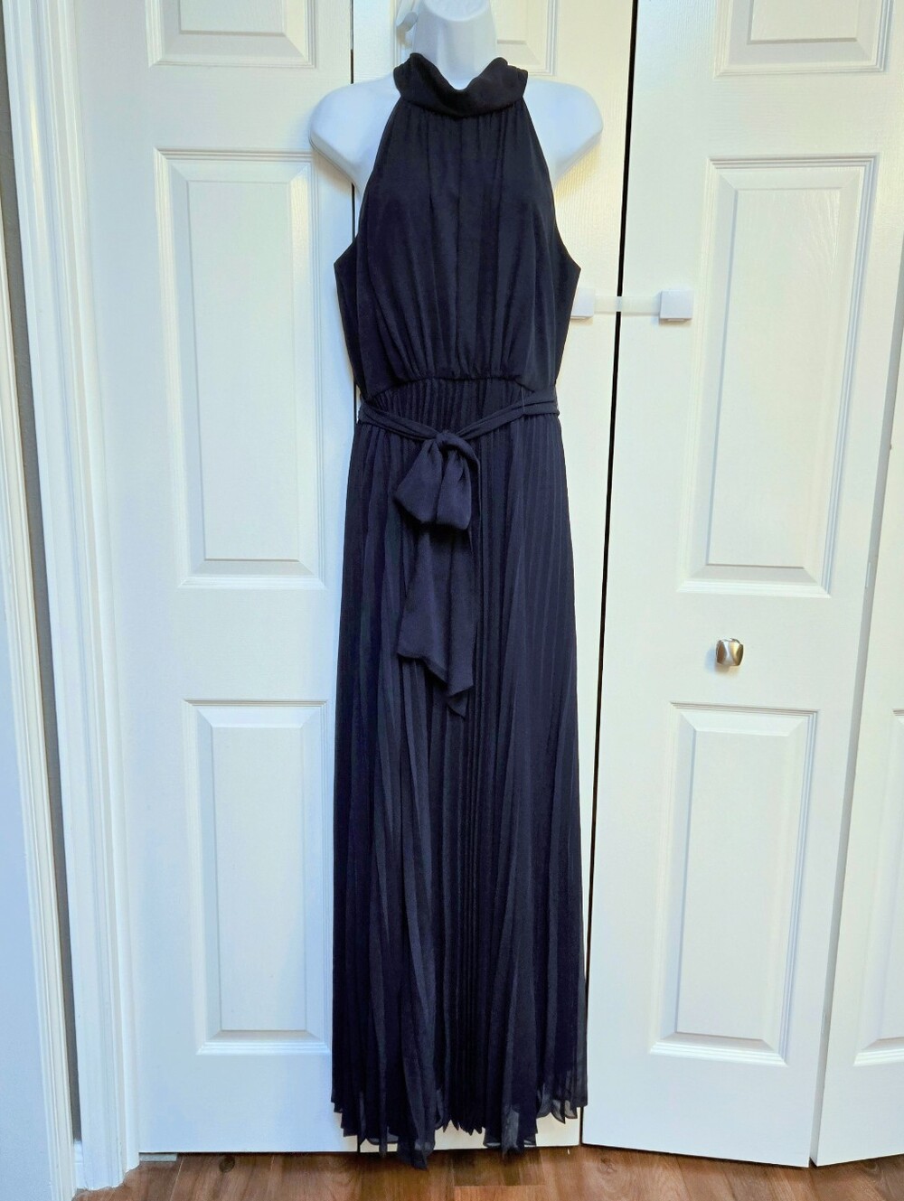 Navy Eliza J Halter Maxi Dress Floor Length Sleeveless
